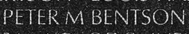 Engraving on The Wall of the name of Major Peter M. Bentson, U.S. Army